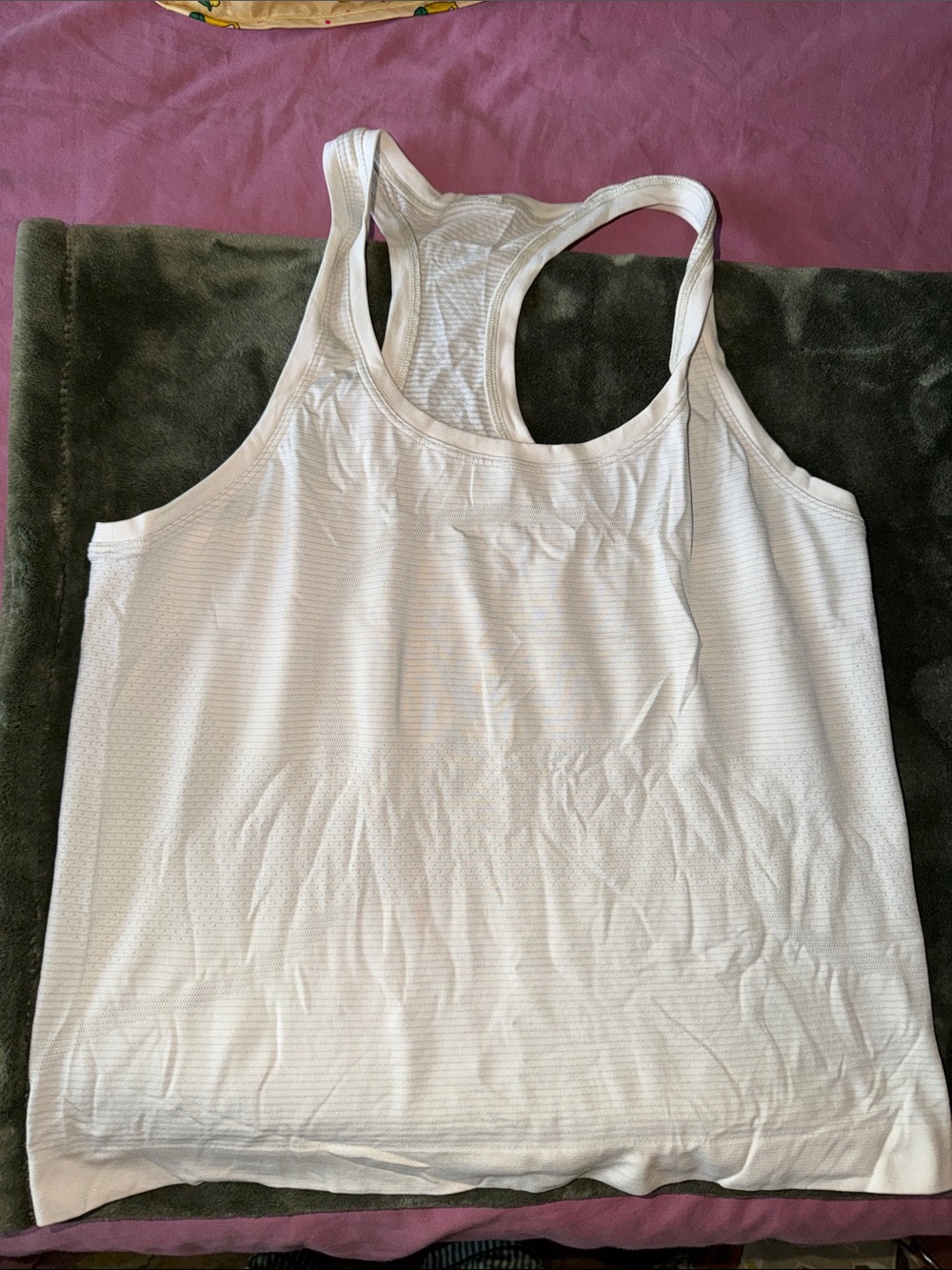 Lululemon Cream/White Racerback Workout Tank Top - Women